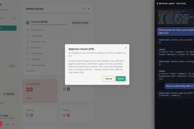 Lastest: QA reports with WebMCP site tools – screenshot 3