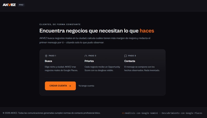 Akvez, lead generator – screenshot 1