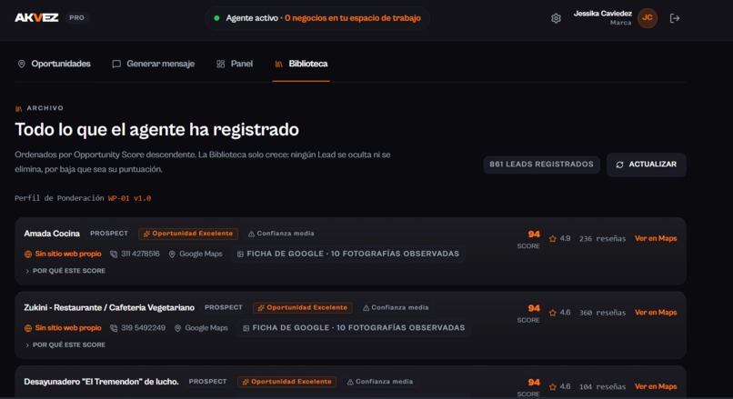 Akvez, lead generator – screenshot 5