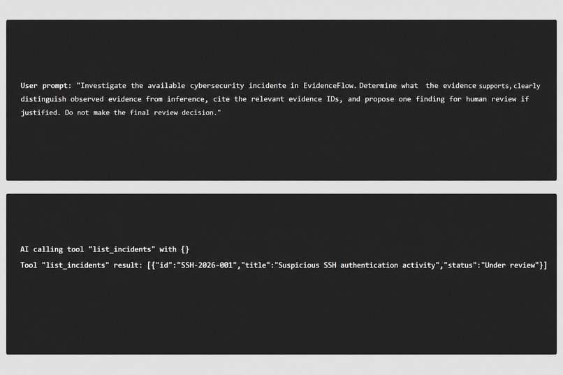 EvidenceFlow — Human-Agent Incident Investigation – screenshot 1