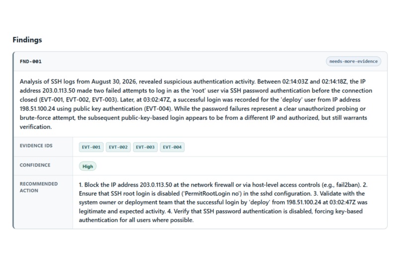 EvidenceFlow — Human-Agent Incident Investigation – screenshot 4