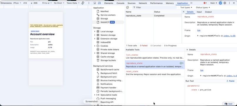 Repro – screenshot 2