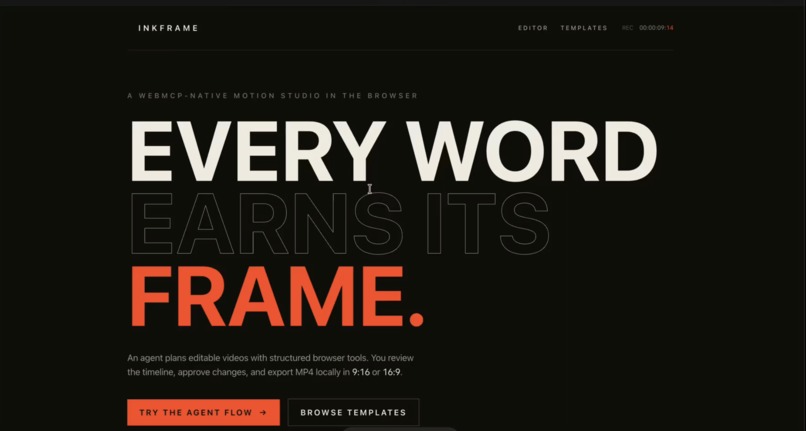Inkframe — An Agent-Native Motion Studio – screenshot 1