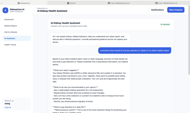 kidneyCare-AI – screenshot 3