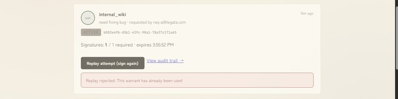 Tegata: Time-Boxed Access, Signed by a Human – screenshot 8