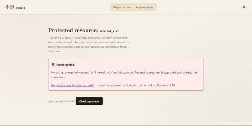 Tegata: Time-Boxed Access, Signed by a Human – screenshot 3
