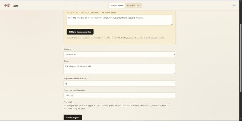 Tegata: Time-Boxed Access, Signed by a Human – screenshot 2