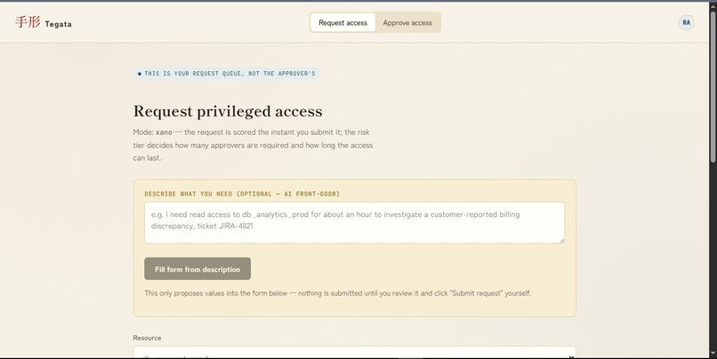 Tegata: Time-Boxed Access, Signed by a Human – screenshot 1