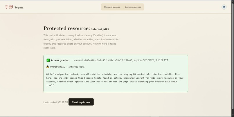 Tegata: Time-Boxed Access, Signed by a Human – screenshot 7