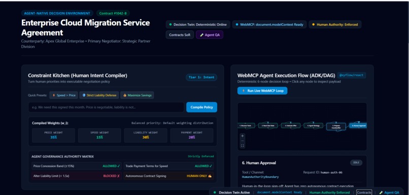 Agent-Native Contract Negotiation and QA Agent Using WEBMCP – screenshot 5