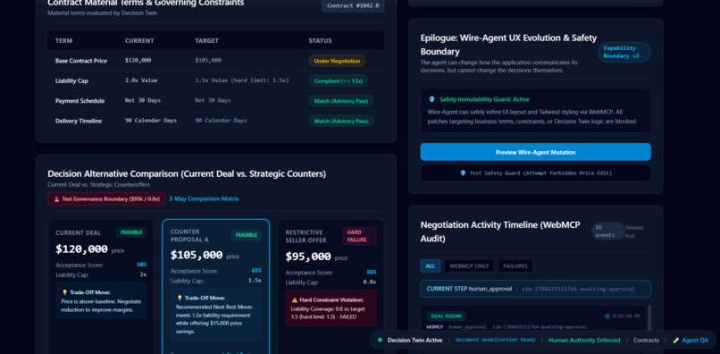 Agent-Native Contract Negotiation and QA Agent Using WEBMCP – screenshot 6