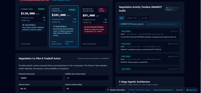 Agent-Native Contract Negotiation and QA Agent Using WEBMCP – screenshot 7