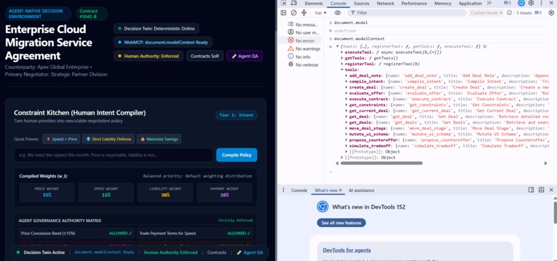 Agent-Native Contract Negotiation and QA Agent Using WEBMCP – screenshot 8