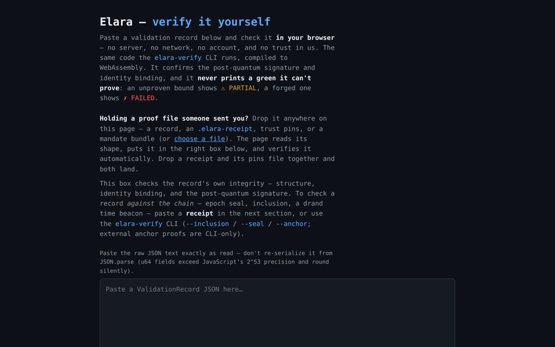 Elara Verify – screenshot 1