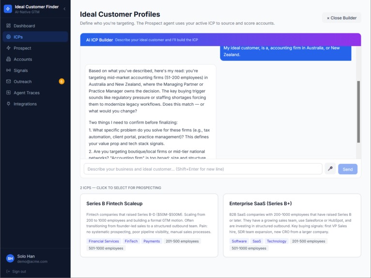 Ideal Customer Finder: AI GTM sales agent powered by SerpApi – screenshot 2