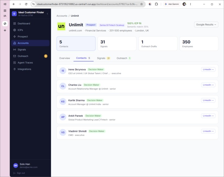 Ideal Customer Finder: AI GTM sales agent powered by SerpApi – screenshot 10