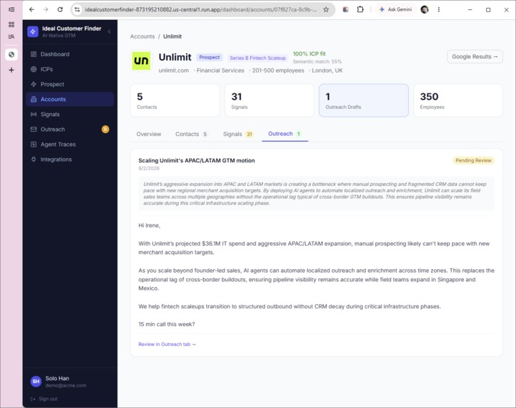 Ideal Customer Finder: AI GTM sales agent powered by SerpApi – screenshot 12