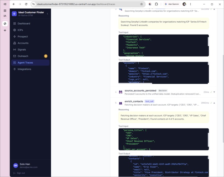 Ideal Customer Finder: AI GTM sales agent powered by SerpApi – screenshot 13