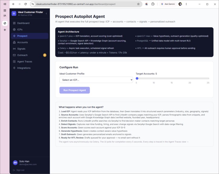 Ideal Customer Finder: AI GTM sales agent powered by SerpApi – screenshot 14