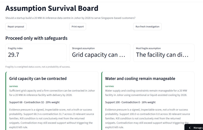 Contrarian: An AI Research Agent That Try to Kill Your Idea – screenshot 3