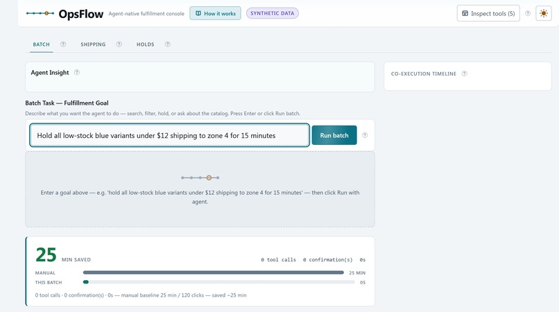 OpsFlow — WebMCP Fulfillment Console for Solo Operators – screenshot 2