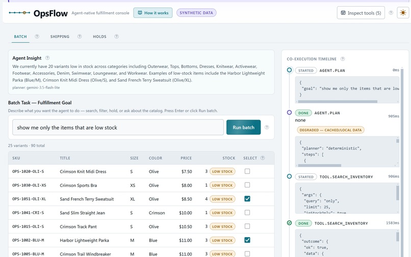 OpsFlow — WebMCP Fulfillment Console for Solo Operators – screenshot 4