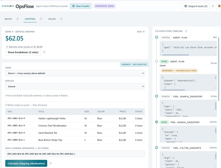 OpsFlow — WebMCP Fulfillment Console for Solo Operators – screenshot 5