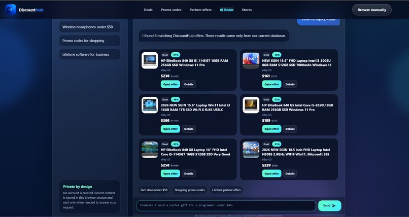DiscountHub WebMCP – screenshot 5