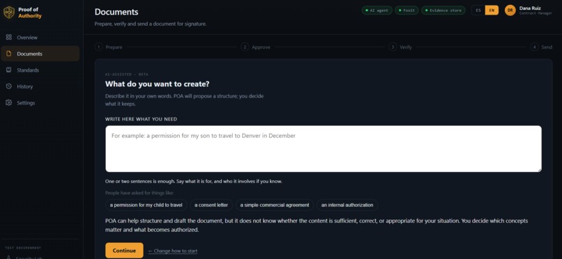Proof of Authority – screenshot 2