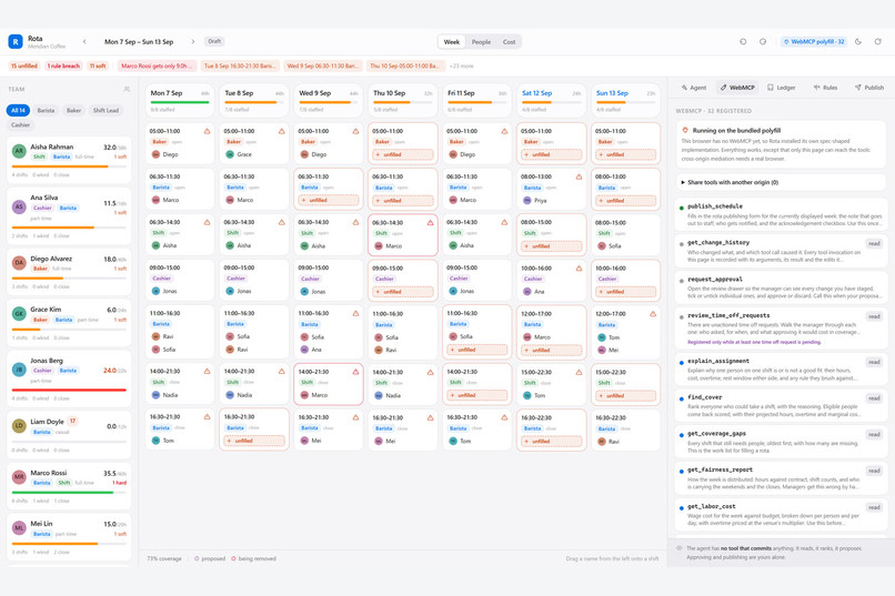 Rota: the agent proposes, you approve – screenshot 5