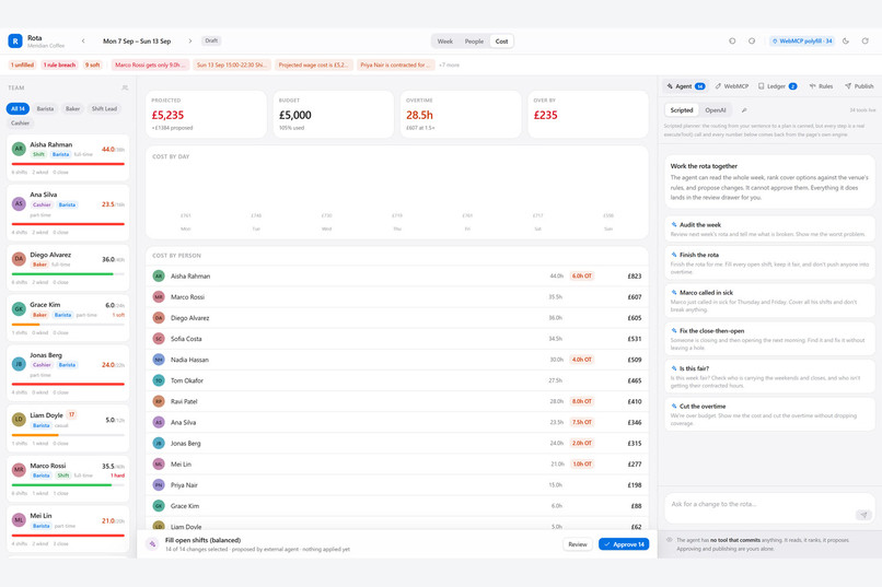 Rota: the agent proposes, you approve – screenshot 8