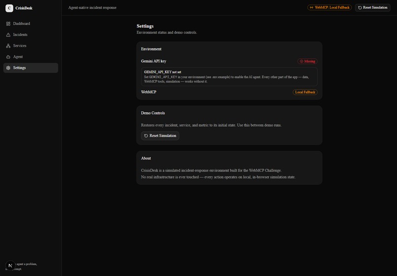 CrisisDesk — Agent-Native Incident Response – screenshot 2