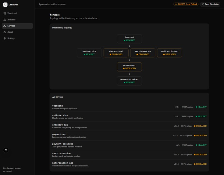 CrisisDesk — Agent-Native Incident Response – screenshot 4