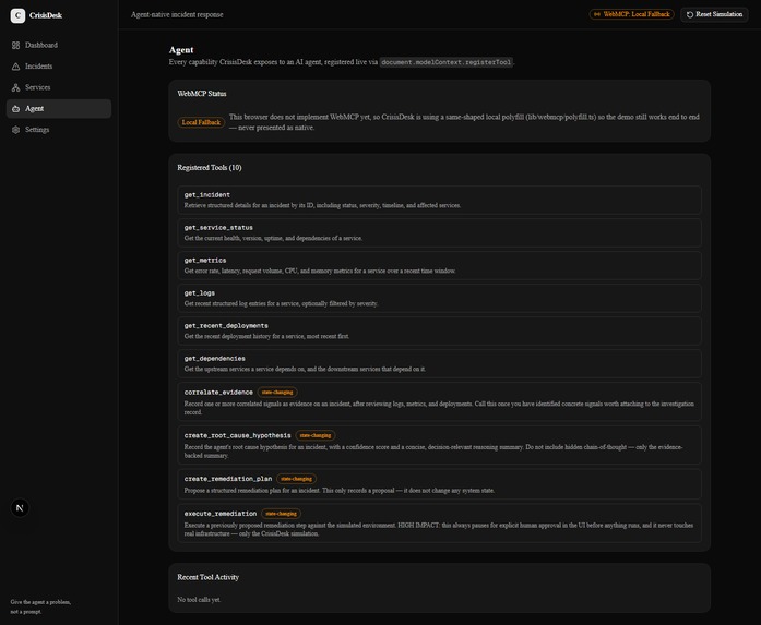 CrisisDesk — Agent-Native Incident Response – screenshot 6