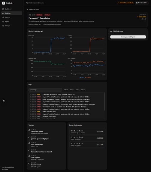 CrisisDesk — Agent-Native Incident Response – screenshot 7