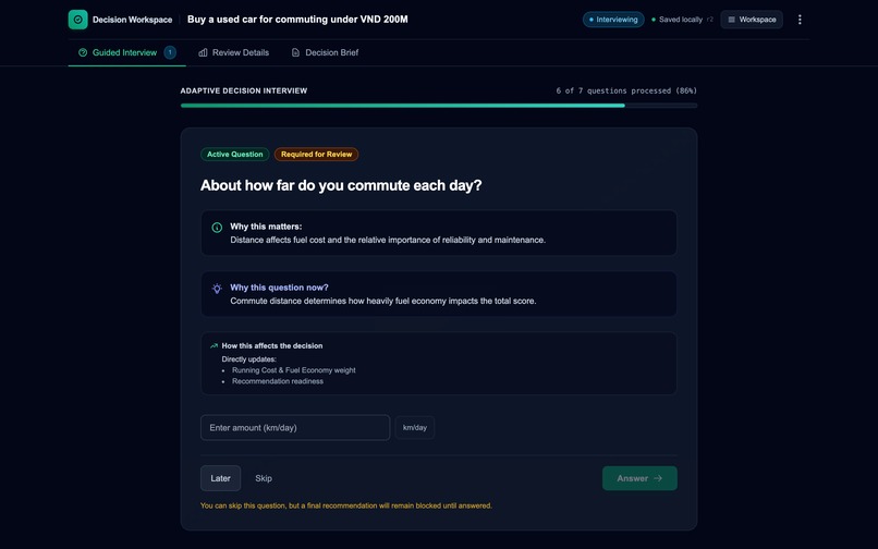 Decision Workspace – screenshot 1