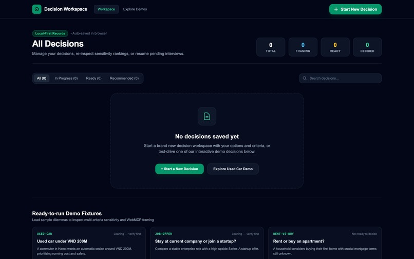 Decision Workspace – screenshot 2