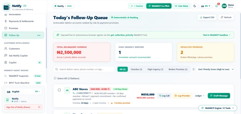 Netify — Agent-Native Recovery & Business Memory for SMEs – screenshot 5