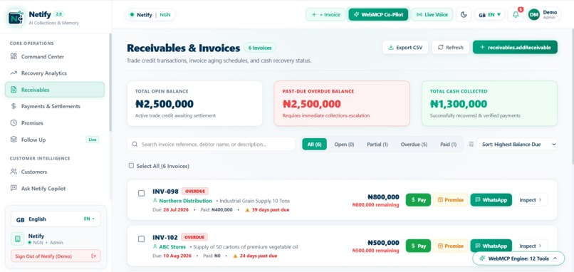 Netify — Agent-Native Recovery & Business Memory for SMEs – screenshot 8