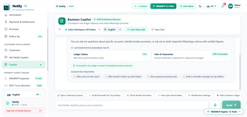 Netify — Agent-Native Recovery & Business Memory for SMEs – screenshot 10