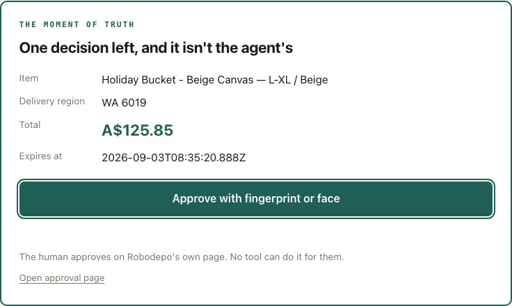 Robodepo: Checkout for Shopping Agents – screenshot 3