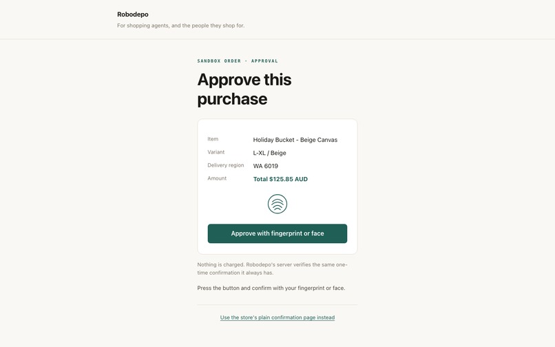 Robodepo: Checkout for Shopping Agents – screenshot 4