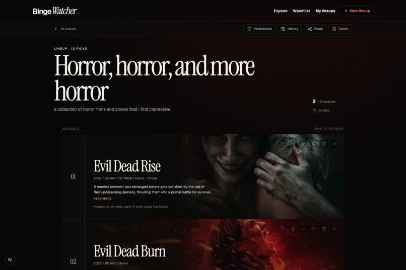 BingeWatcher – screenshot 1