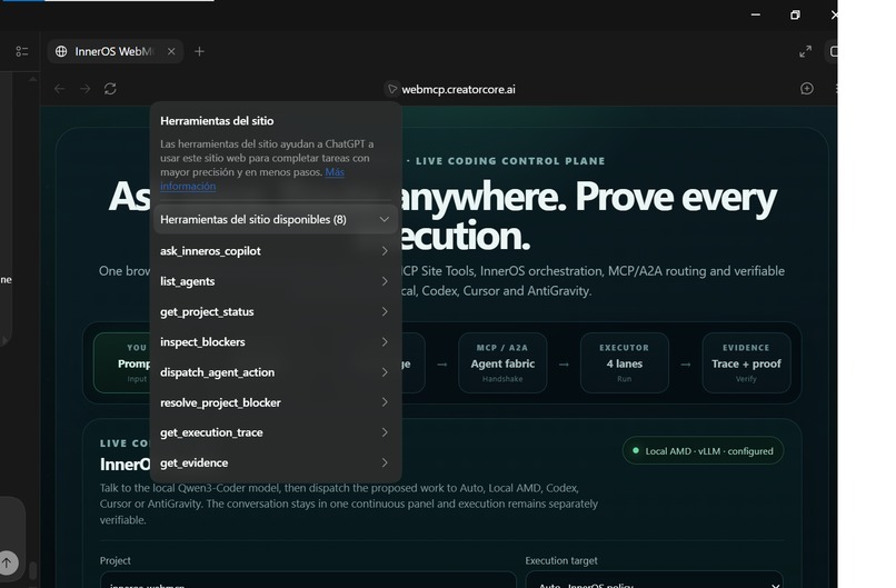 InnerOS WebMCP Mission Control – screenshot 6