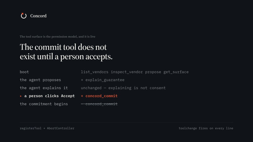 Concord — an agent that cannot overpromise – screenshot 1