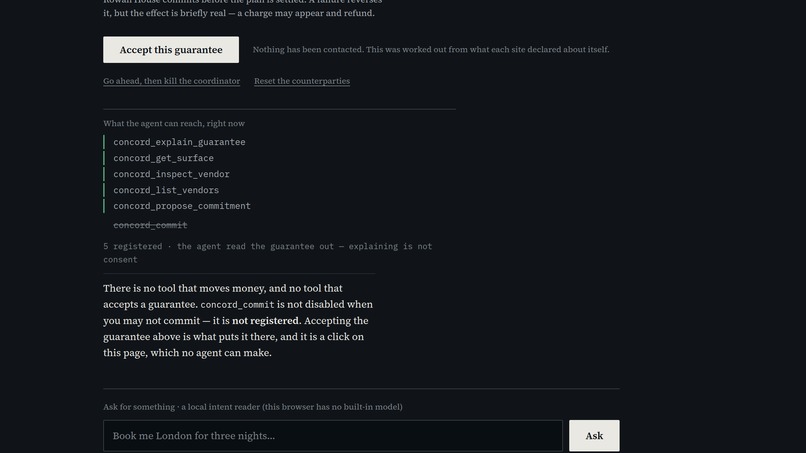 Concord — an agent that cannot overpromise – screenshot 2