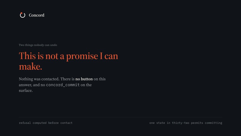 Concord — an agent that cannot overpromise – screenshot 4