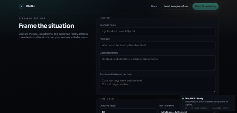 LifeSim — AI-Agent Project Simulation – screenshot 1