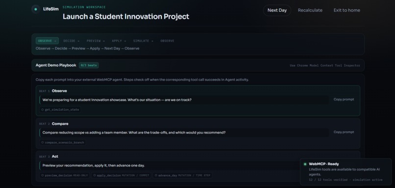 LifeSim — AI-Agent Project Simulation – screenshot 2