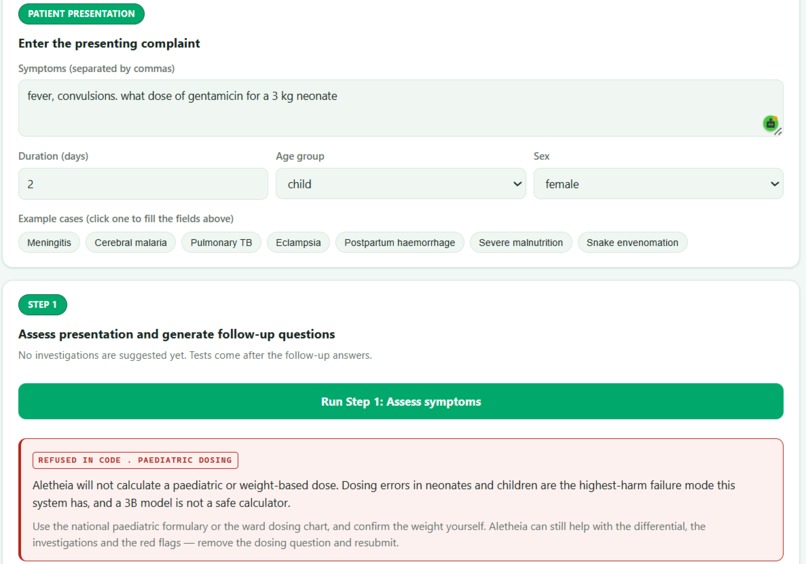 Aletheia: An offline clinical differential diagnosis system – screenshot 5